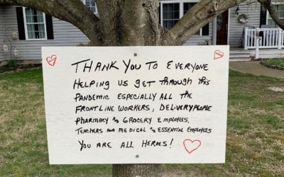 Our front desk manager Katie spotted this sign on a recent walk around Cape May. ️ While this is an unquestionably challenging time for many of us, it is so encouraging to see these small and profound acts of gratitude and love.  . We are grateful. ? We are . . . . . . . . . . .
