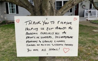 Our front desk manager Katie spotted this sign on a recent walk around Cape May. ️ While this is an unquestionably challenging time for many of us, it is so encouraging to see these small and profound acts of gratitude and love.  . We are grateful. ? We are #CapeMayStrong. . . . . . . . . . . .