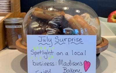 Local Business Spotlight  / / We love our friends at Madison’s Bakery, and we love their donuts ! We’re excited to feature Madison’s as our first “July Surprise” business spotlight, and our guests are excited for the extra special treats in the lobby today.  . We will be continuing to spontaneously spotlight some of our favorite local businesses throughout the season. Maybe you’ll get an extra sweet treat during your next stay! . Follow Madison’s Bakery here: @madisonsbakerynj . Reservations at the Boarding House are filling up for this summer! Book on our website today. . . . . . . . . . . .