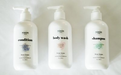 We’re stoked to share our new custom bath products from our friends at @shoresoaps . Locally made, 100% vegan and paraben free! Washing off the sand and sea never felt so good!